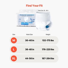 Adult Disposable Underwear Pull On Up Brief Diapers Men Women L Size 64 Count