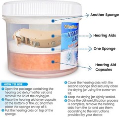 Luxury Hearing Aid Dryer & Jar Set – Monitor Moisture with Indicating Silica Gel