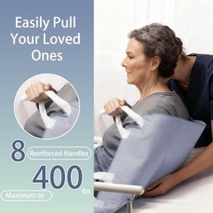 34×52 Inch Washable Incontinence Positioning Bed Pad 8 Handles Mobility