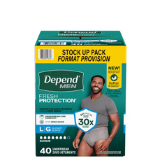 Depend Fresh Protection Men Incontinence Underwear L 40 Count