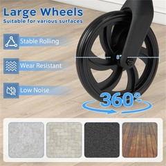 2 in 1 Blue Rollator Walker with Seat 8 Inch Large Wheels Adjustable Height