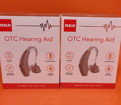 RCA OTC Hearing Aid iP22 Water Resistant Rechargeable Color Gray Right And Left