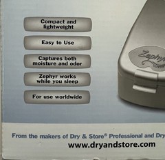 Zephyr by Dry & Store Hearing Aid Dryer NEW w/ Dry Brik Captures Moisture & Odor