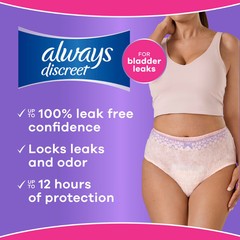 (Pack of 2) Always Discreet – Adult Diapers for Women Size S/M, 32 Count​, Pink