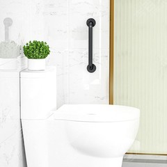 Powder Coated Black Grab Bar – 12“ Wall Handrail for Indoor & Outdoor Safety