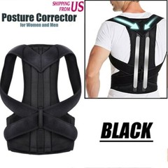 Adjustable Back Support Posture Safety Brace Shoulder Belt Vest Strap Black Belt