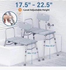 Homland Tub Transfer Bench Bathtub Shower Seats w/Backrest BC4 400lbs