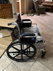 Medline MDS806900 Excel Extra Wide Navy Wheelchair