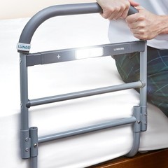 Large Bed Assist Rail for Seniors with Motion-Activated Light & Non-Slip Bar