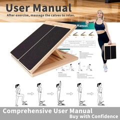 Adjustable 16.5″×12″ Wooden Slant Board – 5-Angle Foldable Natural wood color