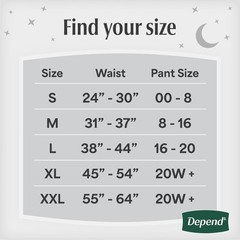 Depend Night Defense Incontinence Underwear Women Small 64 Count Adult Diaper