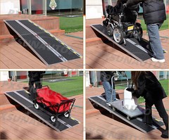 Fit For 8FT Used Home Wheelchair Ramp Non-Skid Folding Aluminum Ramps Steps