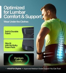 Plus Size Back Brace for Lower Back Pain Relief Adjustable Lumbar Support Belt