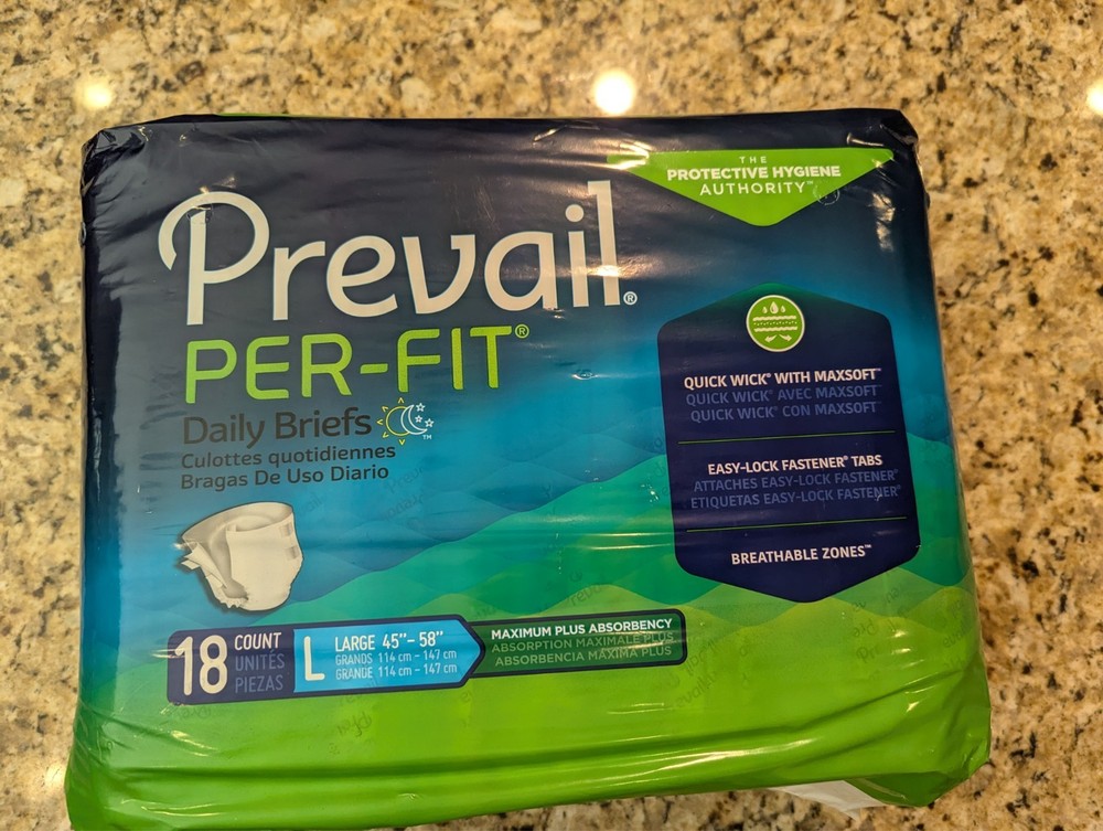 Prevail Per-Fit Adult Incontinence Briefs Maximum Plus Absorbency 18 ct size L