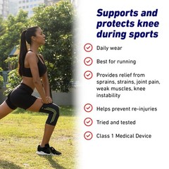 Neo-G Knee Compression Sleeve for X-Large: 43 – 48 CM/16.9 – 18.9 IN, Black