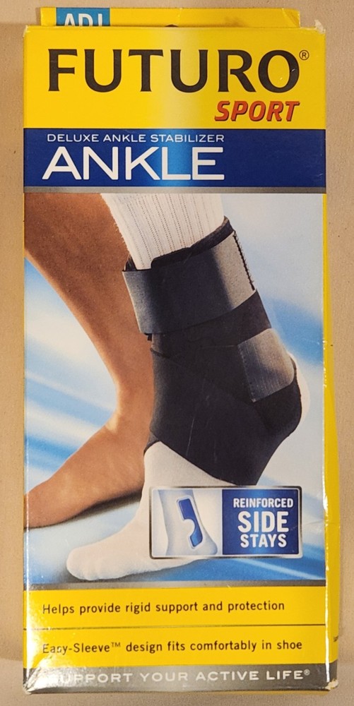 FUTURO Sport Deluxe Ankle Stabilizer #46645 Adjustable Black 8.0-10.0 in