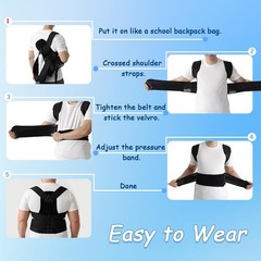 Plus Size Posture Corrector for Women & Men, Adjustable Back XXX-Large, Black