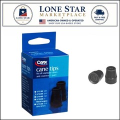3/4″ Black Skid-Resistant Cane Tip – 100% Natural Rubber, Metal Reinforced