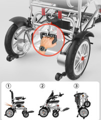 Foldable 38LB Lightweight Electric Wheelchairs For Adults All Terrain 500W Moter