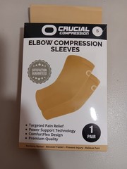 Crucial Compression Elbow Sleeves 1 Pair Size Small Beige Comfort Flex Design