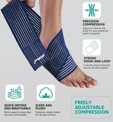 Foot & Ankle Brace 2 Pack, Adjustable Compression Wrap for Men & Women – Helps