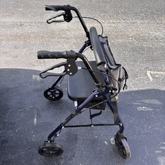 Probasics 4-Wheel Rollator Walker with Padded Seat, Backrest & Storage Bag Blue