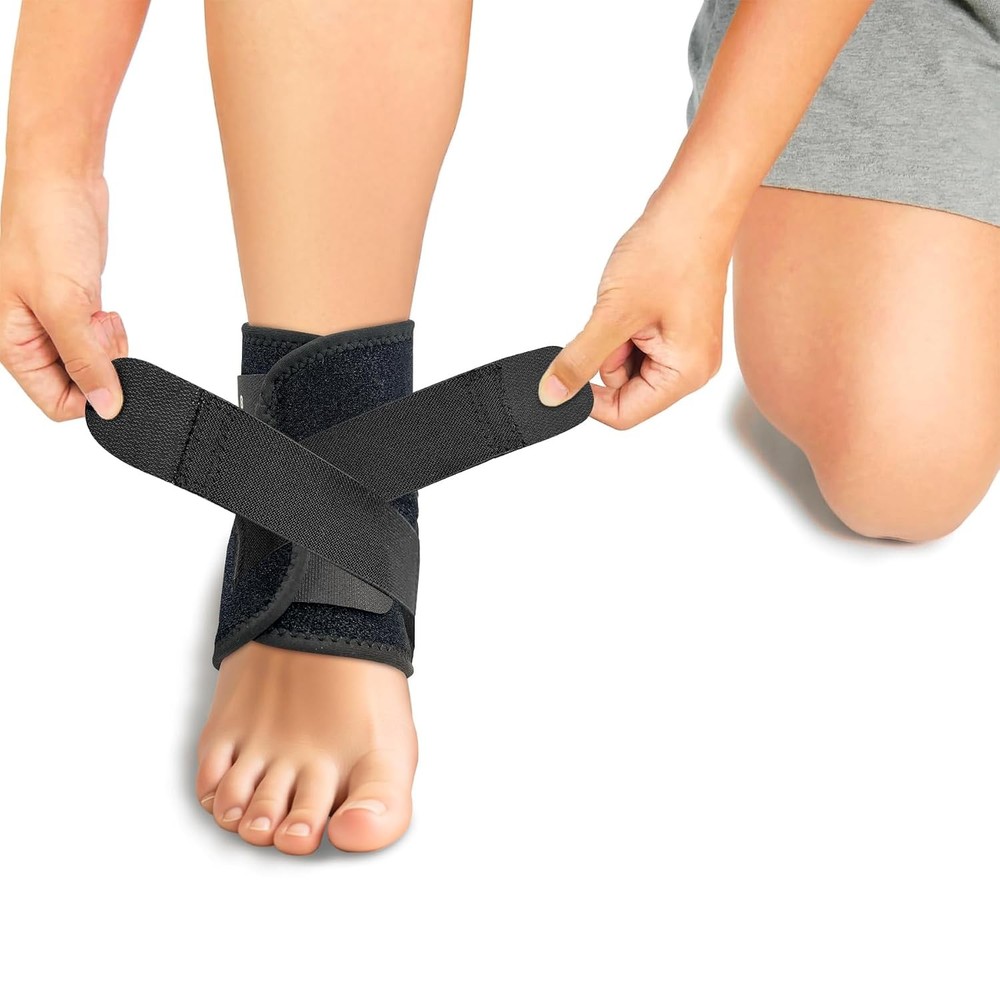 Ankle Support Brace For Men & Women, Adjustable Compression Sleeve Strap Wrap,