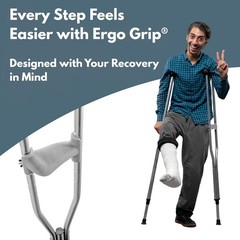 Crutch Ergonomic Hand Grips set 2 Special Design Ergo Grips with Max Comfort
