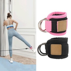 Fitness Ankle Buckle Leg Strength Trainer with Double D Rings & Rubber Straps