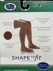 Dr. Comfort Microfiber Thigh High Unisex Medical Legwear OPEN TOE – Colors/Sizes