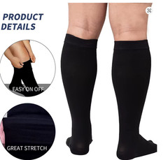 2XL-7XL Plus Size Compression Socks Over Support Stockings Women Men