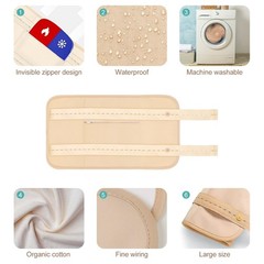 4 Pcs Castor Oil Pack Wrap Organic Cotton for Liver Detox, Stomach, Belly, Neck,