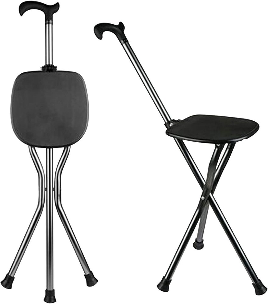 Hold 440 lbs Folding Canes with Seat Walking Stick Height Adjustment Cane Seat
