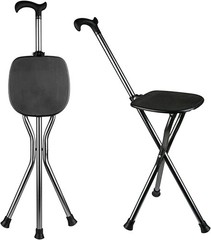 Hold 440 lbs Folding Canes with Seat Walking Stick Height Adjustment Cane Seat