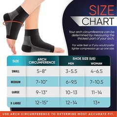PHYSFLEX COMPRESSION FOOT SLEEVE ARCH SUPPORT PLANTAR FASCIITIS BLACK SZ S QTY 2