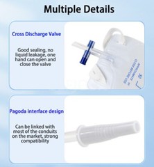 Urinary Drainage External Catheters Leg Bag 500ml 750ml 1000ml Urinary Leg Bag