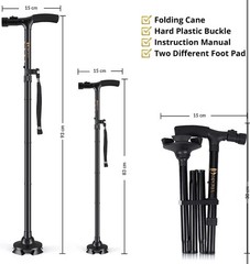 Walking Cane For Men and Women With 5 Height Adjustable Levels. Led Lights