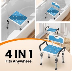 Shower Chair for Inside Shower with Arms and Back, 500 lbs Heavy Duty Shower …