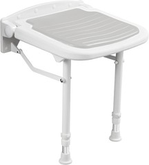 Wall Mounted Folding Shower Seat with PU Cushion Adjustable Height Supports 550l