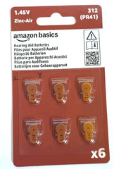 54-COUNT Amazon Basics Size 312 Zinc-Air Hearing Aid Batteries (Brown Tab)