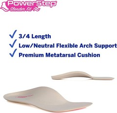 Powerstep SlenderFit Insoles – 3/4 Length, Neutral Arch Support Insoles for Wome
