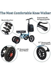 BlessReach All-Terrain Steerable Knee Scooter Crutch Alternative Compact
