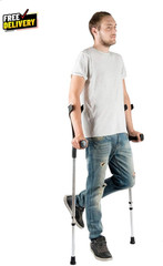 Forearm Crutches for Adults (X2 Units, Open Cuff) Adjustable Aluminum Walking…