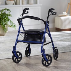 McKesson Upright Rollator Walker 300 lbs. 31 to 35” Handle Height 146-10257BL-1