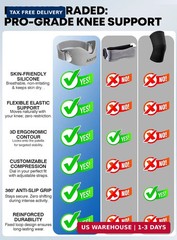 Silicone Patellar Tendon Support Strap 2 Pack, Knee Brace for Women & Men, FAST