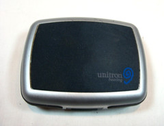 Unitron Hearing Aid Hard Case Silver Gray Black Holding Carrier