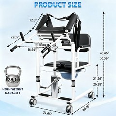 Irtme Hydraulic Patient Lift Transfer Chair, Home Care Mobility Transfer Chair