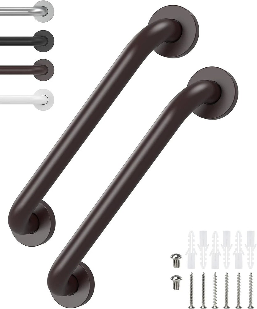 2 Pack 12 Inch Grab Bars for Wall Oil Brown, Safety Shower Grab Bars for Seni…