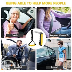 Kaiedos Car Door Handle for Elderly, 3-in-1 +Strap, Yellow–Strap