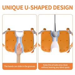 Foldable Shower Chair for Inside Shower Non-Slip Portable Shower Seat, Orange